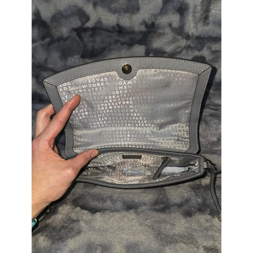 NWOT Kate Spade New York Laurel Way‎ Grey calf hair & Leather Chain Crossbody